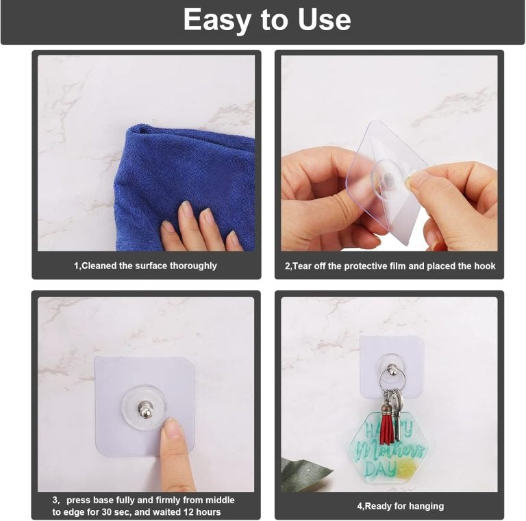 10-pcs Self-adhesive Wall Screws And Hanging Nails No Drilling, Easy Installation For Hanging Frames, Keys, Towels, And More